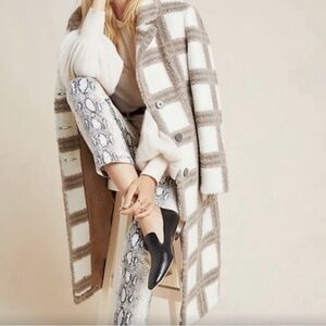 NVLT Anthropologie Women's Eyelash Plaid
Coat NWT